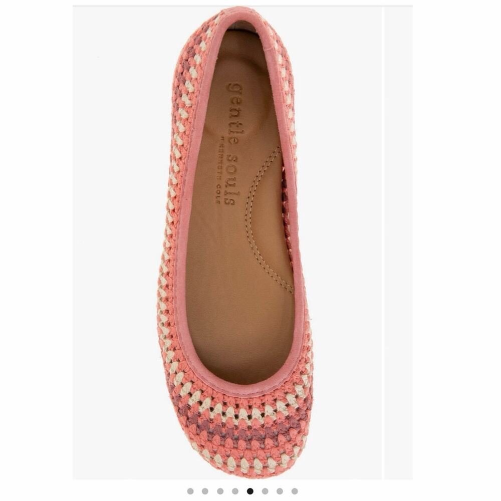 Gentle souls by Kenneth Cole Mable macrame pink flats size 7 new - Picture 4 of 5